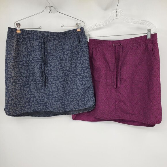 Duluth Trading Co Women's Go Go Purple and Grey Printed Active Skort Skirt Large - Picture 1 of 14